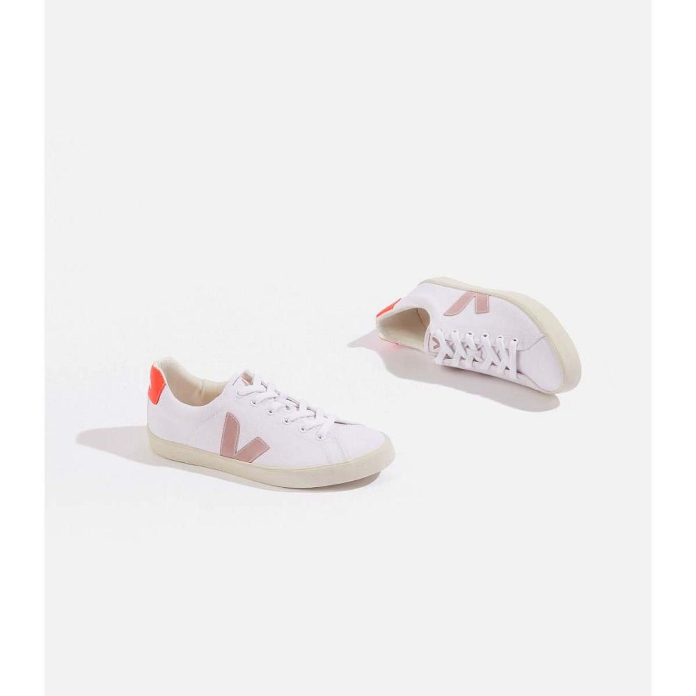 Veja ESPLAR SE CANVAS Women's Sneakers White/Orange | NZ 605YXF